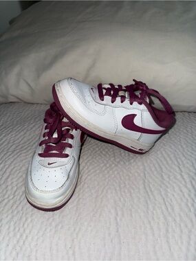 Nike Kids White and Maroon AF1s